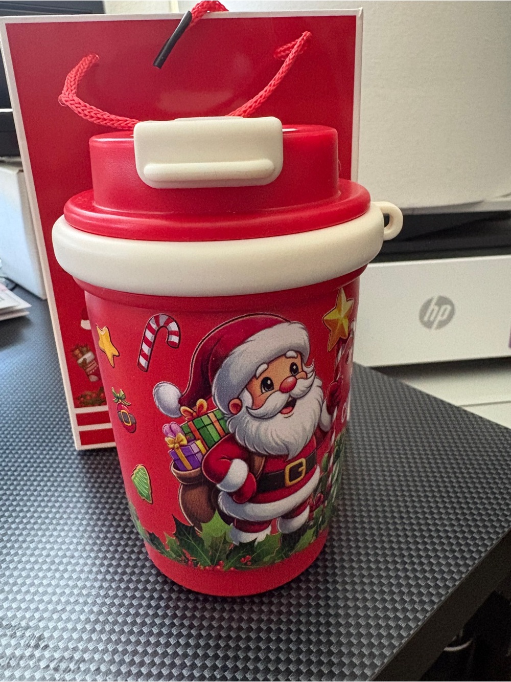 Festive Red Santa Travel Mug - Holiday Home